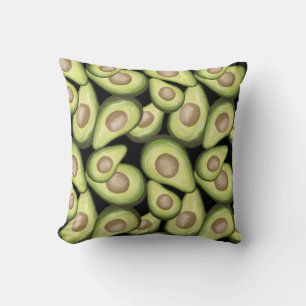 Gourmet Fresh Cut Vegan Avacados Throw Pillow