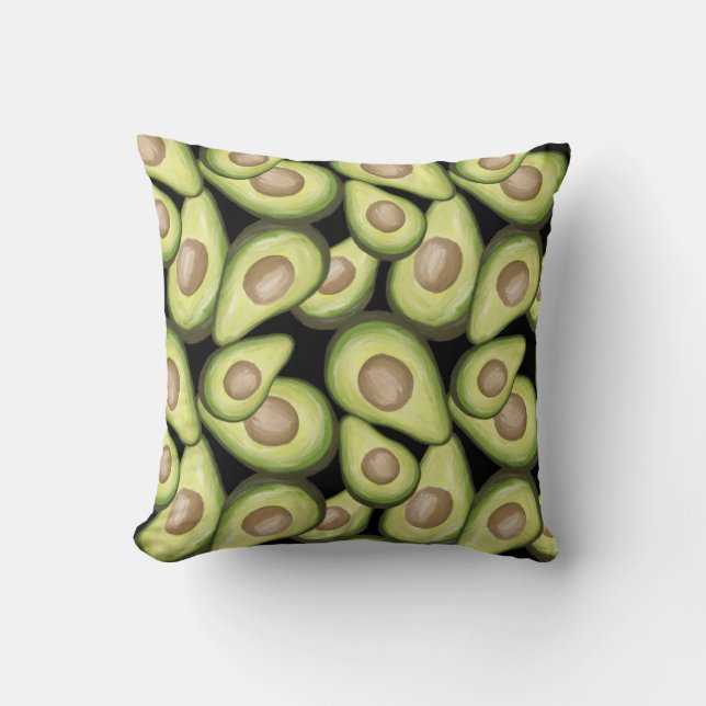 Gourmet Fresh Cut Vegan Avacados Throw Pillow (Front)