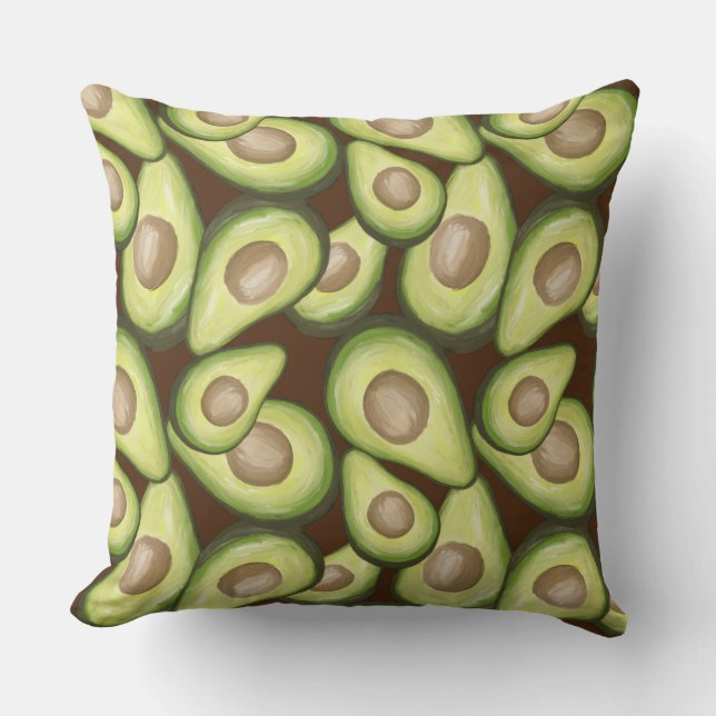 Gourmet Fresh Cut Vegan Avacados Throw Pillow (Front)