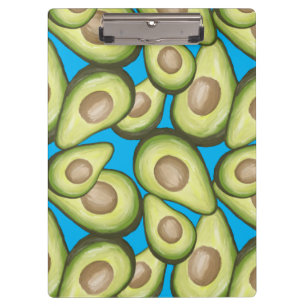 Gourmet Fresh Cut Vegan Avocado Pattern Clipboard