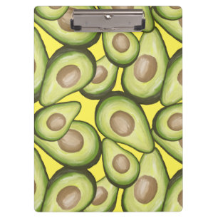 Gourmet Fresh Cut Vegan Avocado Pattern Clipboard