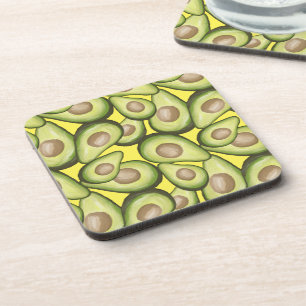 Gourmet Fresh Cut Vegan Avocado Pattern Coaster