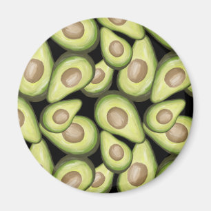 Gourmet Fresh Cut Vegan Avocado Pattern Magnet