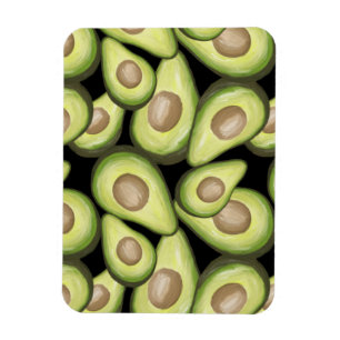 Gourmet Fresh Cut Vegan Avocado Pattern Magnet