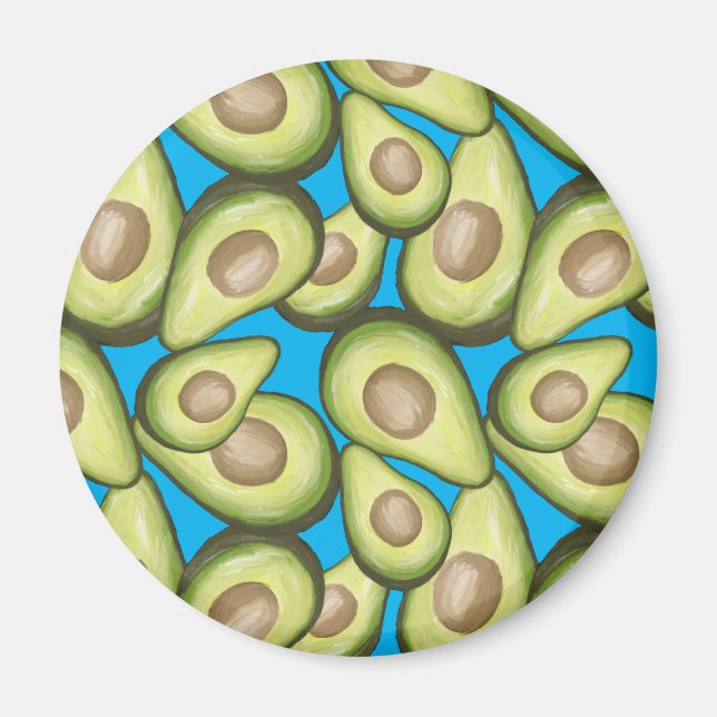 Gourmet Fresh Cut Vegan Avocado Pattern Magnet (Front)