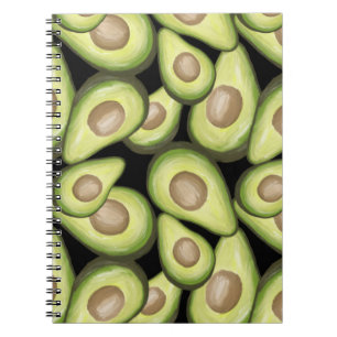 Gourmet Fresh Cut Vegan Avocado Pattern Notebook