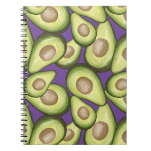 Gourmet Fresh Cut Vegan Avocado Pattern Notebook