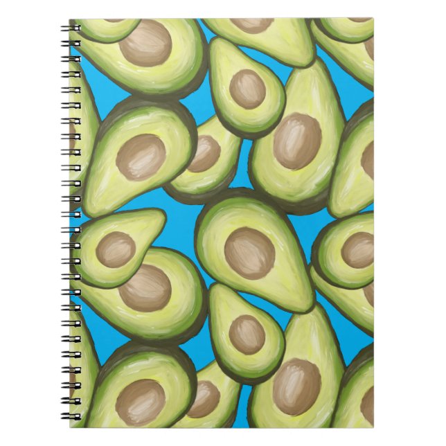 Gourmet Fresh Cut Vegan Avocado Pattern Notebook (Front)
