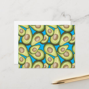 Gourmet Fresh Cut Vegan Avocado Pattern Postcard