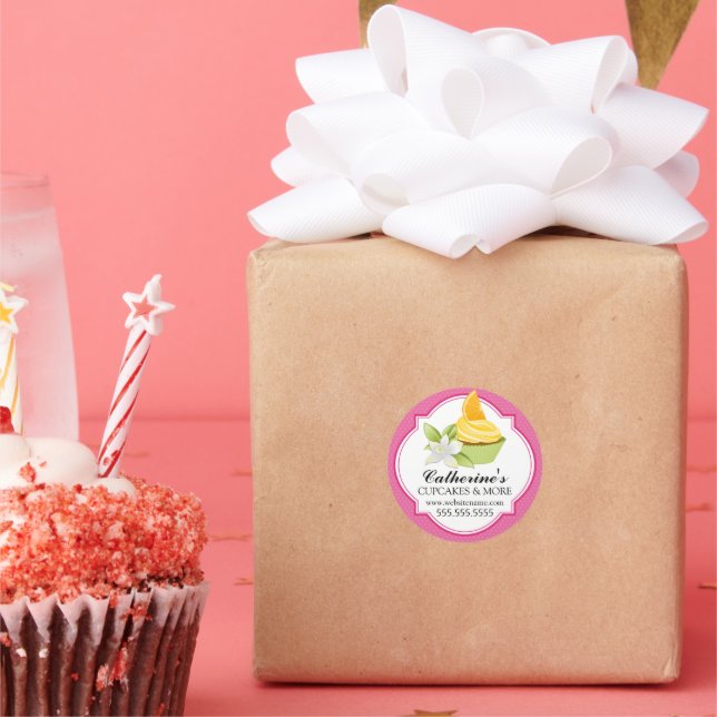 Gourmet Orange Slice Cupcake Bakery Box Seals (Party)