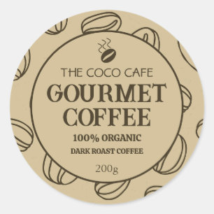 Gourmet Personalized Coffee Label Sticker