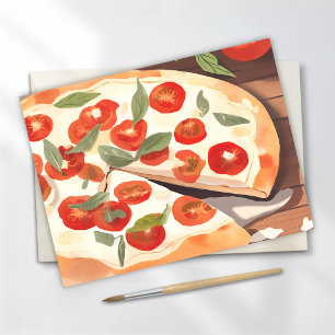 Gourmet Pizza   Tomato and Greens Postcard