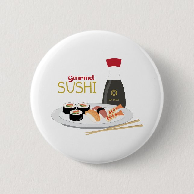 Gourmet Sushi 2 Inch Round Button (Front)