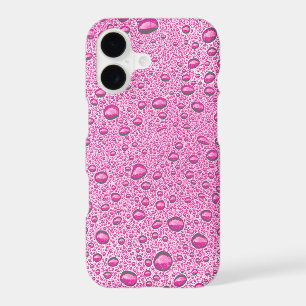 Gouttelettes d'eau rose chaud