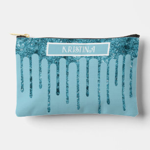 Gouttes de paillettes bleu sarcelle sur petit sac