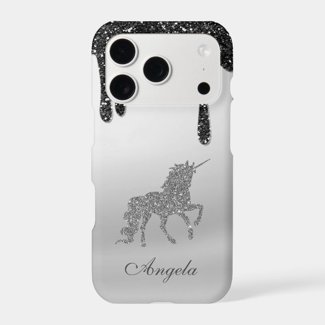 Gouttes de paillettes noires Cool, Licorne de pail (Verso)