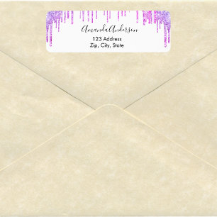 Gouttes de paillettes violettes blanches adresse d