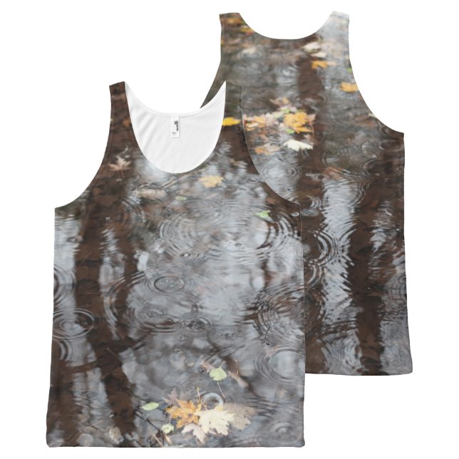 Gouttes de pluie dans le débardeur d'étang partout (Devant et derrière)