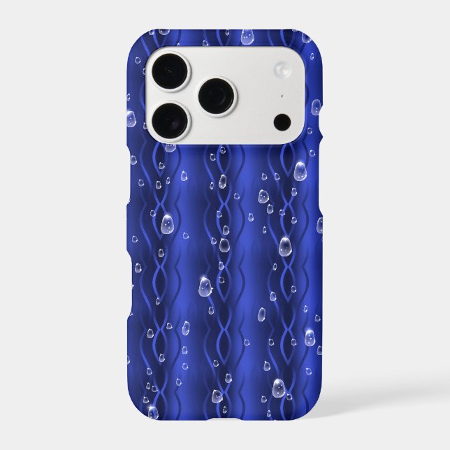 gouttes de pluie sur le métal bleu (Verso)