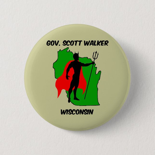 Gov Scott Walker 2 Inch Round Button (Front)