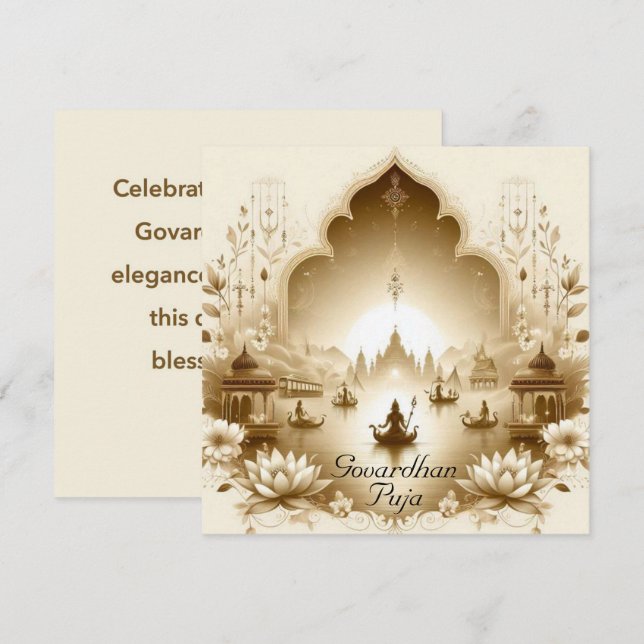 Govardhan Puja Card (Front/Back)