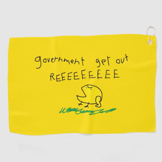 Government get out REE SNEKRIGHT Gadsden Flag Golf Towel (Horizontal)