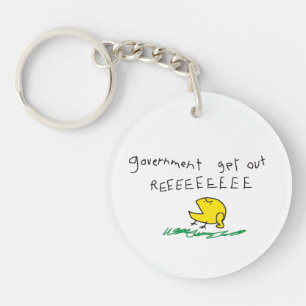 Government get out REE SNEKRIGHT Gadsden Flag Keychain