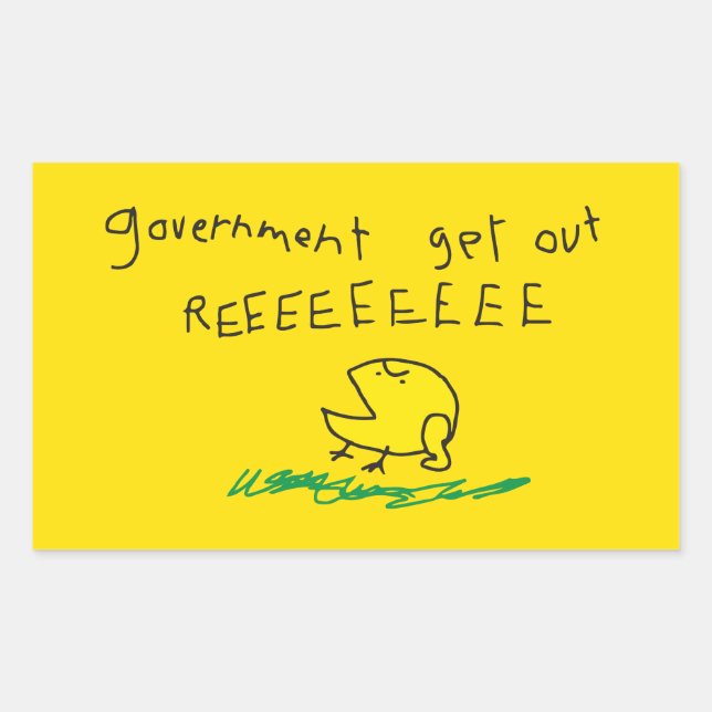 Government get out REE SNEKRIGHT Gadsden Flag Sticker (Front)