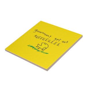 Government get out REE SNEKRIGHT Gadsden Flag Tile