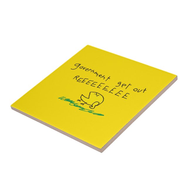 Government get out REE SNEKRIGHT Gadsden Flag Tile (Side)