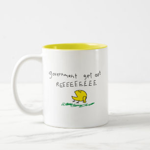 Government get out REE SNEKRIGHT Gadsden Flag Two-Tone Coffee Mug