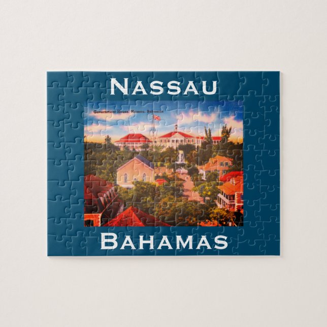 Government House, Nassau, Bahamas Vintage Photo Jigsaw Puzzle (Horizontal)