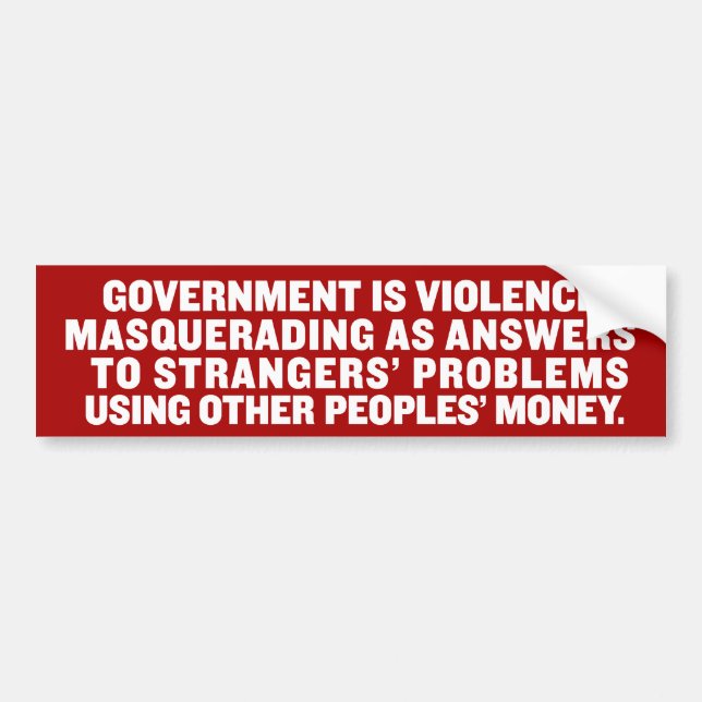 Government In A Nutshell Bumper Sticker (Front)