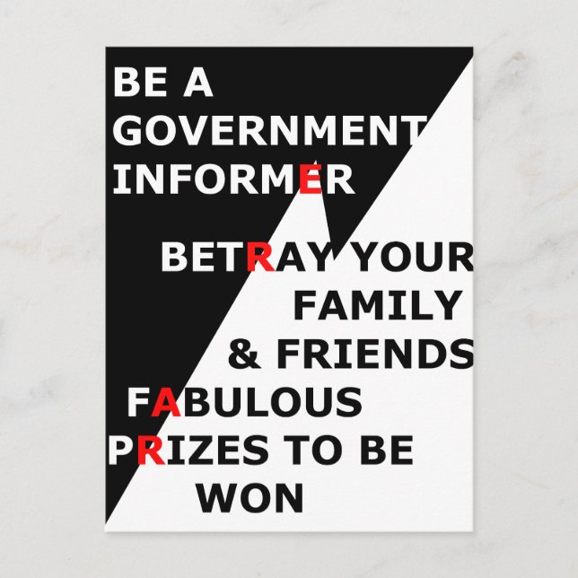 Government Informer Postcard (Front)