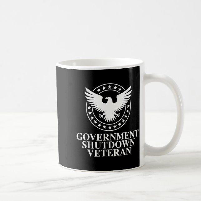 Government Shutdown Veteran Eagle Patriotic Litica Coffee Mug (Right)
