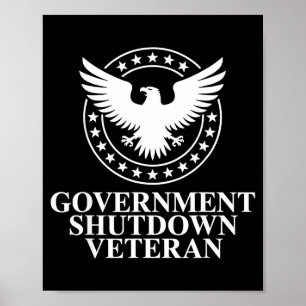 Government Shutdown Veteran Eagle Patriotic Litica Poster