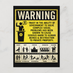 Government Warning Postcard
