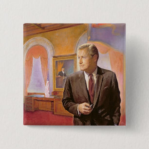 Governor Nelson A. Rockefeller 2 Inch Square Button