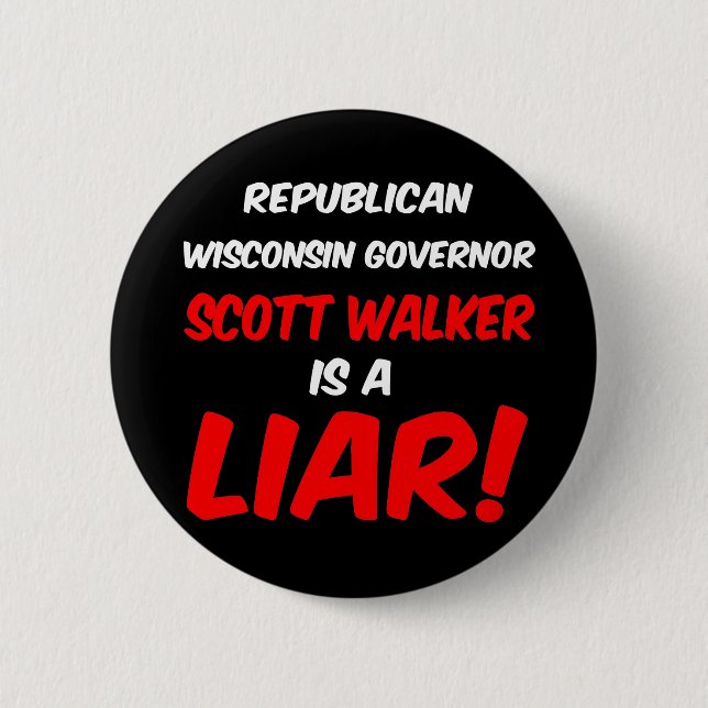governor scott walker 2 inch round button (Front)
