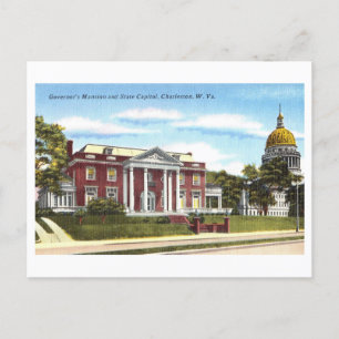 Governor's Mansion and Capitol in Charleston, W.V. Postcard