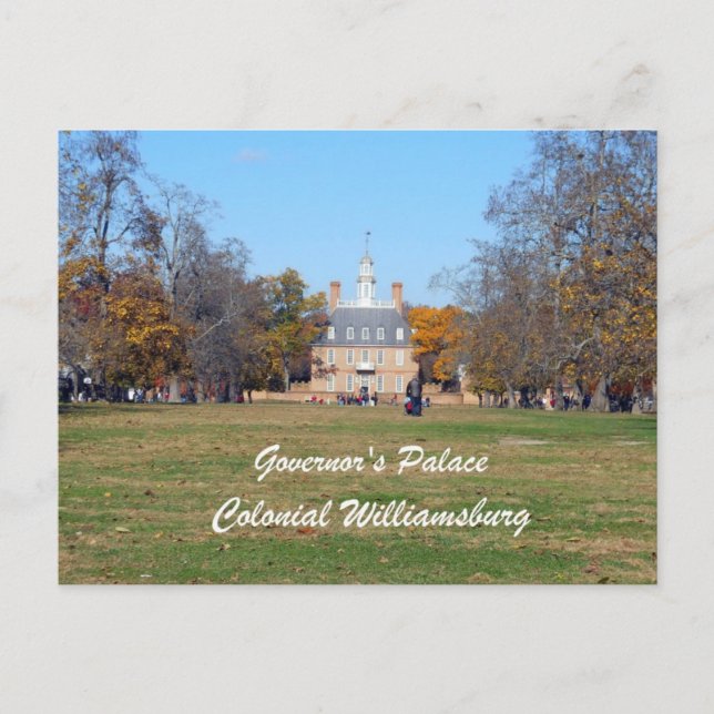 Governor's Palace, Colonial Williamsburg Postcard (Front)