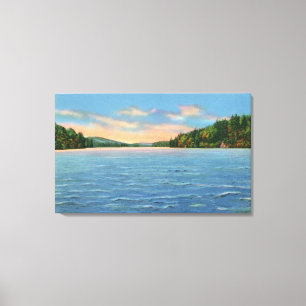 Govt. Free Camp Sites View of Lower Saranac Lake Canvas Print