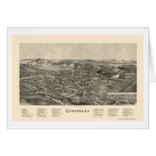 Gowanda, carte panoramique de NY - 1892