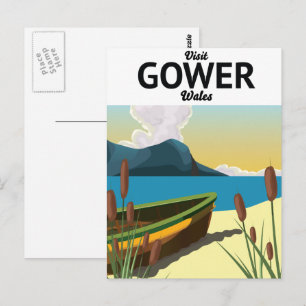 Gower Wales travel poster Postcard