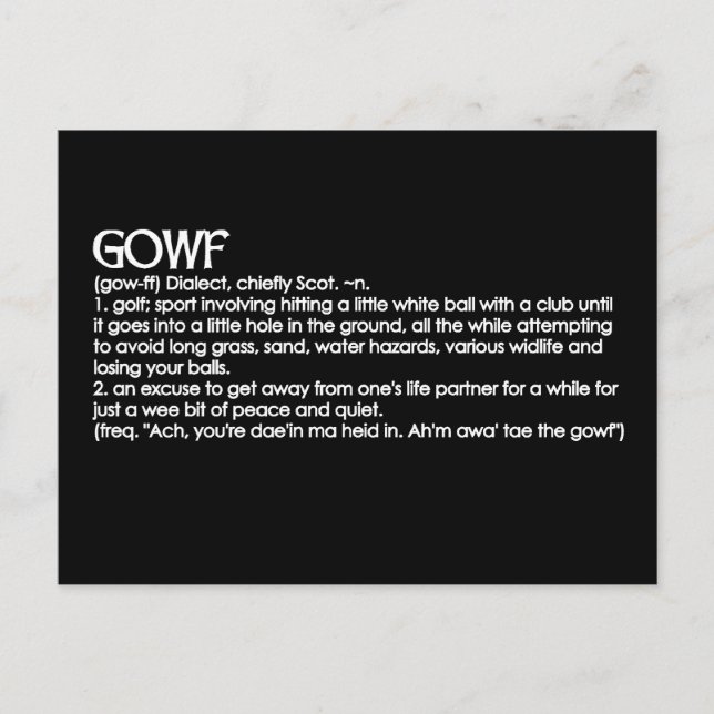 Gowf Postcard (Front)