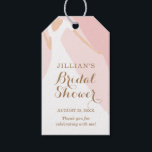 Gown Bridal Shower Pink Thank You Gift Tags<br><div class="desc">Bridal shower thank you favour tags feature a bride in her gown and veil on a blush pink background with your details in chic lettering,  perfect for wedding bridal shower gift tags for party favours,  food gifts and more. MATCHING items in our collection.</div>