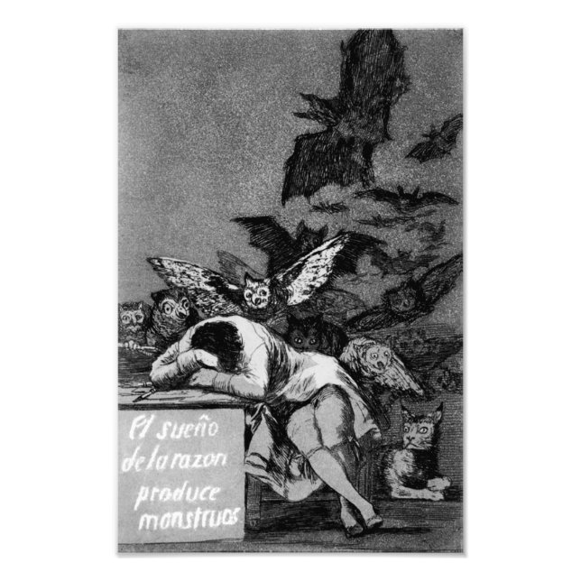 Goya The Sleep of Reason Produces Monsters print (Front)