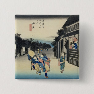 Goyu: Waitresses Soliciting Travellers 2 Inch Square Button