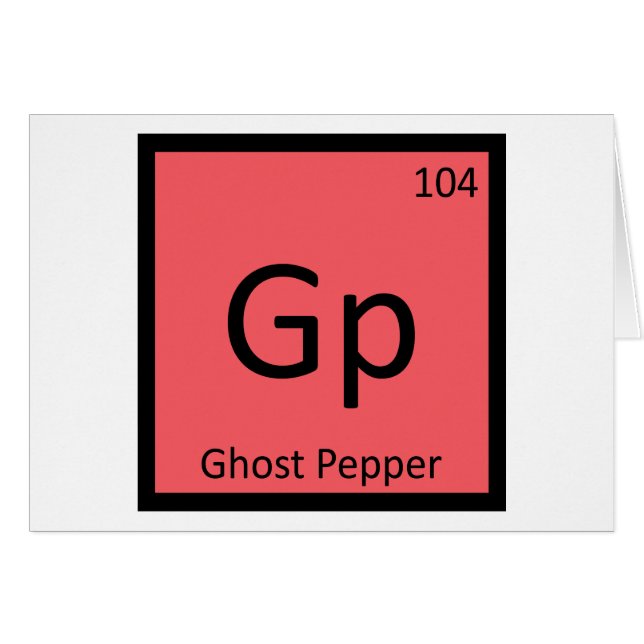 Gp - Ghost Pepper Chemistry Periodic Table Symbol (Front Horizontal)