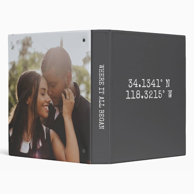 GPS Coordinates and Photo Personalized Binder (Background)